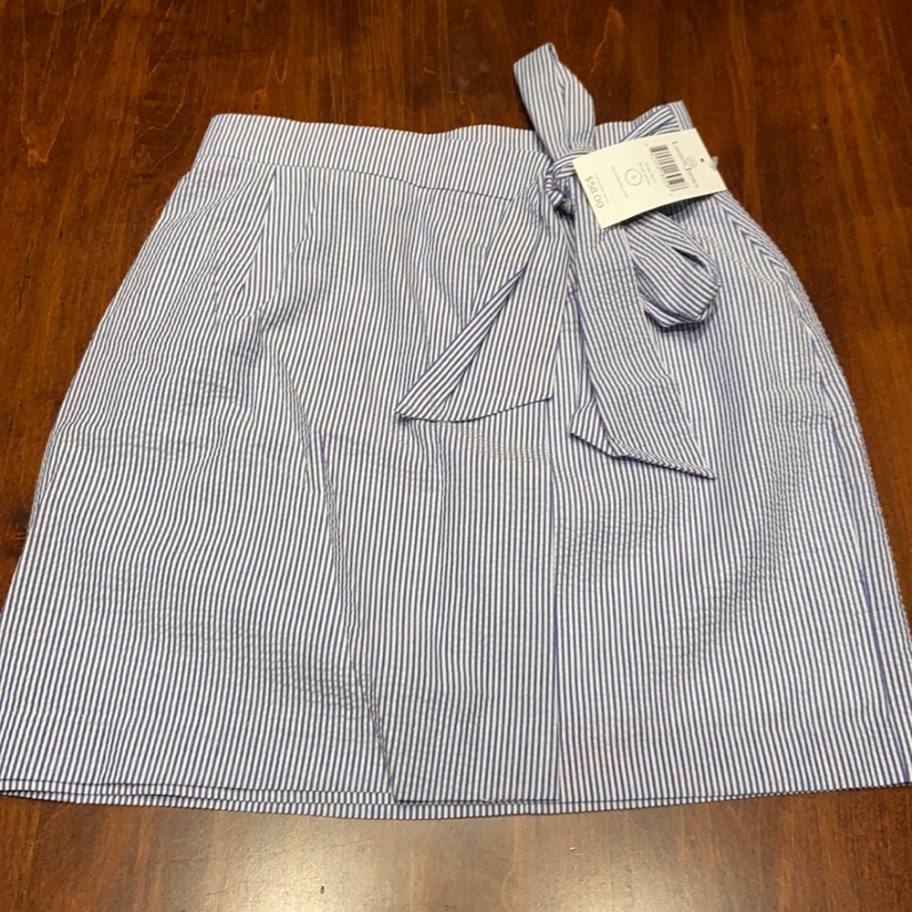 Lauren James Seersucker Faux Wrap Skirt